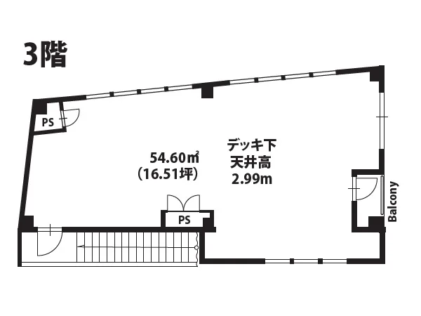 長原のスケルトン物件の平面図