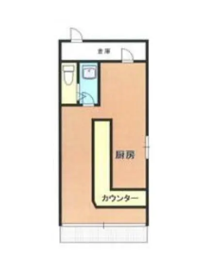 うどん・そばの居抜き物件の平面図