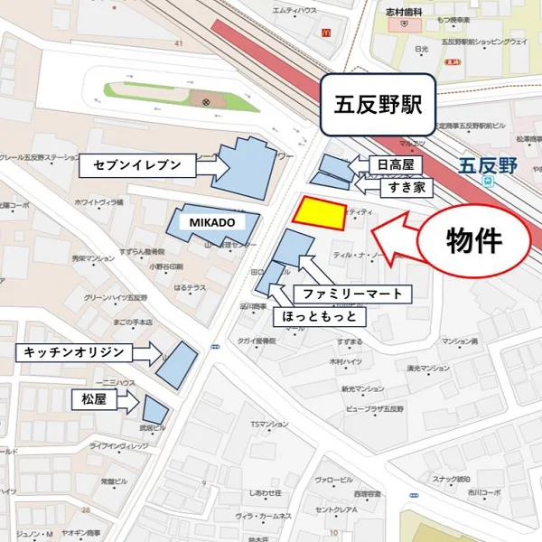 貸店舗(スケルトン)の地図