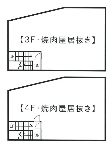 中山の居抜き店舗の平面図