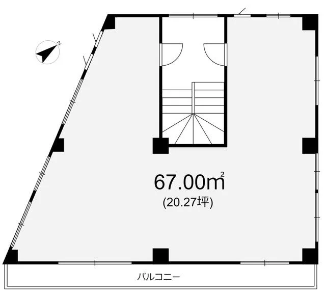 西小山のスケルトン店舗物件の平面図
