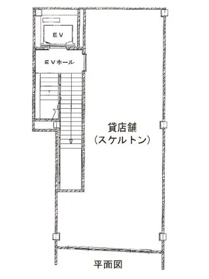 貸店舗(スケルトン)の平面図