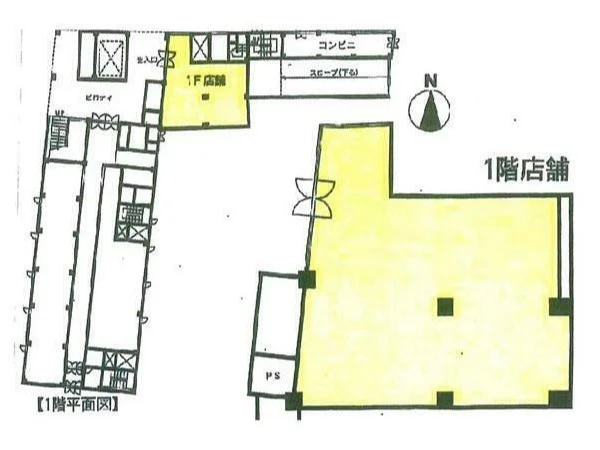 貸店舗(スケルトン)の平面図
