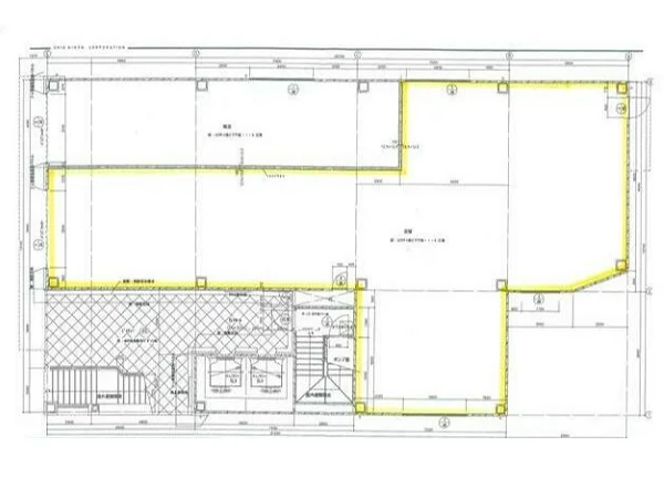 千葉のスケルトン店舗物件の平面図