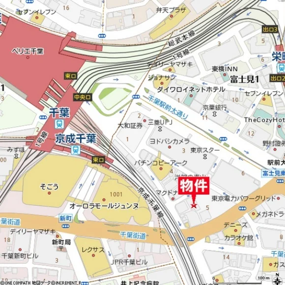 千葉のスケルトン物件の地図