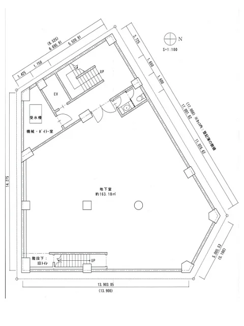 池袋のスケルトン物件の平面図