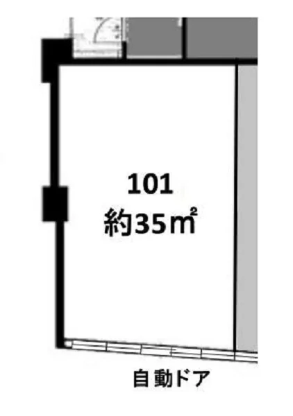 貸店舗(スケルトン)の平面図