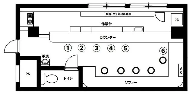 戸塚の居抜き店舗の平面図