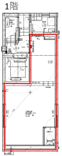 東銀座のスケルトン店舗物件の平面図