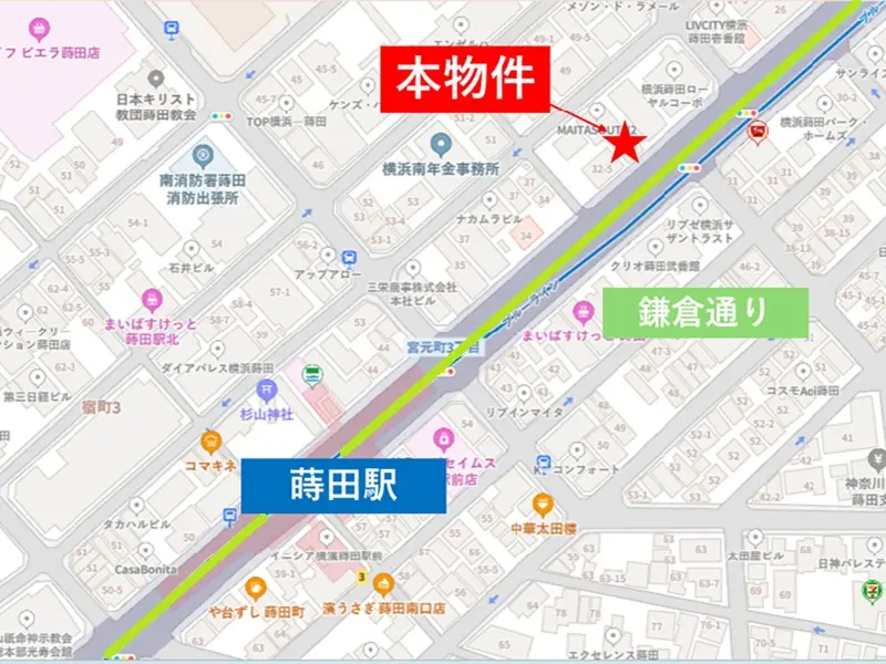 蒔田のインド・ネパール料理居抜きの地図