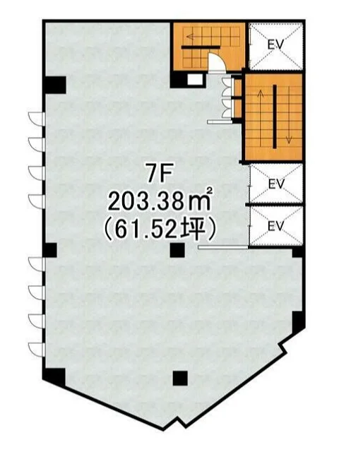 西武新宿のスケルトン物件の平面図