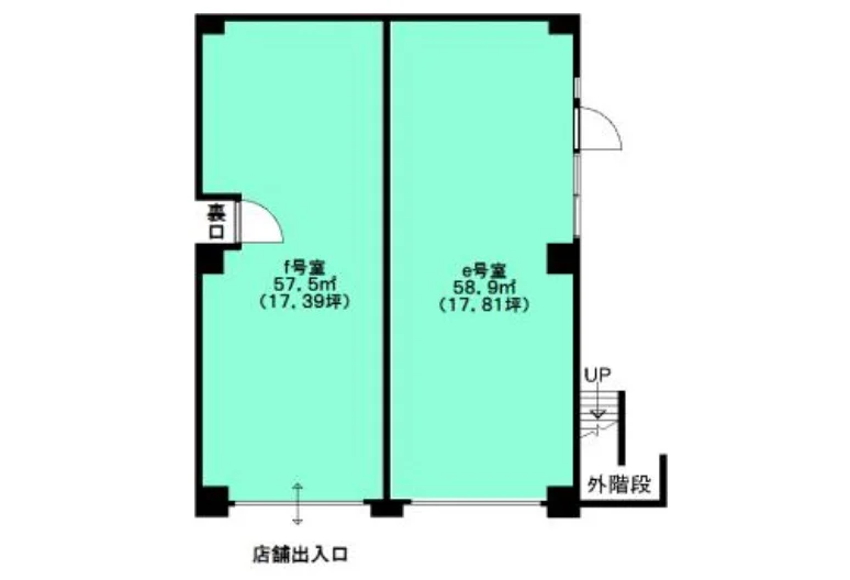 貸店舗(スケルトン)の平面図