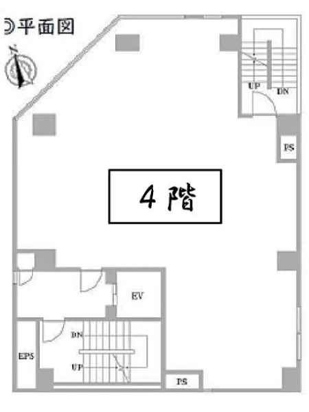 貸店舗(スケルトン)の平面図