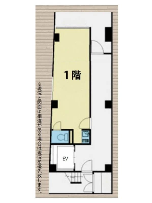 貸店舗(事務所仕様)の平面図