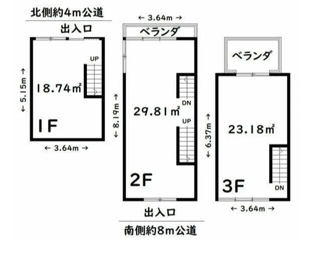 貸店舗(スケルトン)の平面図