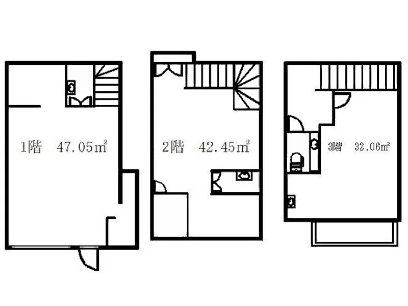武蔵小山の美容室・理容室居抜きの平面図