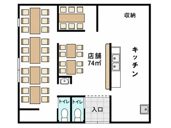 京急大津の居抜き店舗の平面図