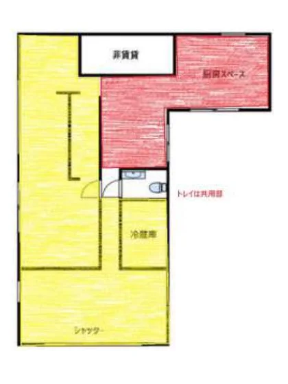 セントラルキッチンの居抜き物件の平面図