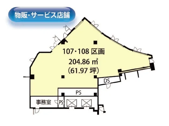 貸店舗(スケルトン)の平面図