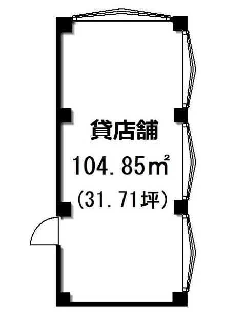 貸店舗(スケルトン)の平面図
