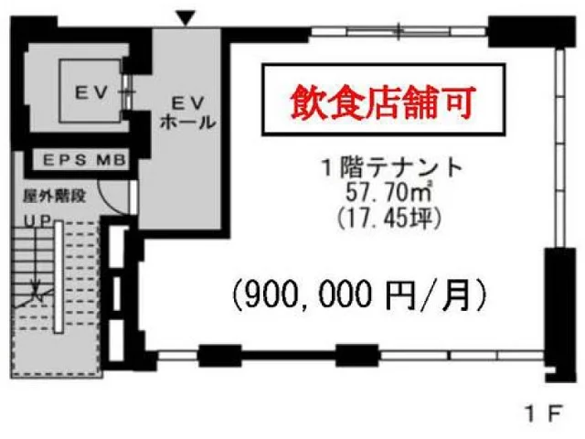 江戸川橋のスケルトン物件の平面図