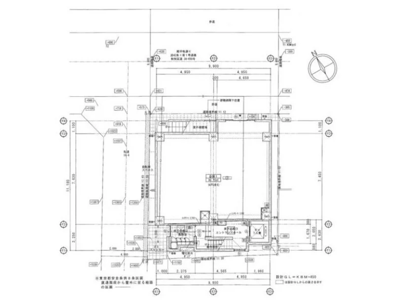 飯田橋のスケルトン物件の平面図