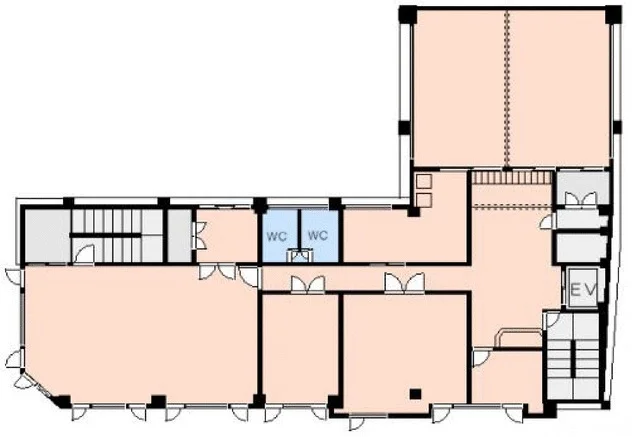 大宮の事務所仕様店舗物件の平面図