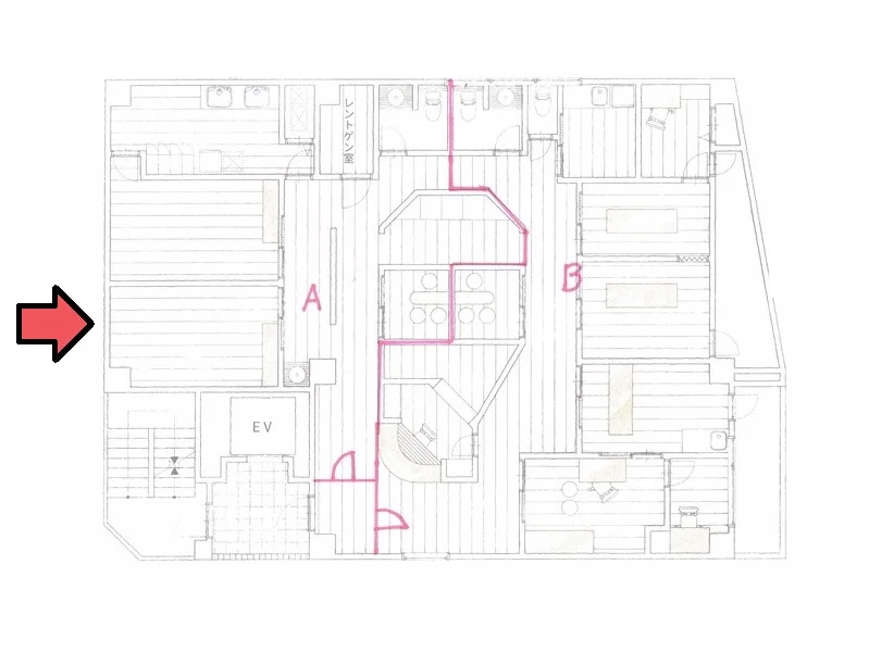 本厚木の歯科居抜きの平面図