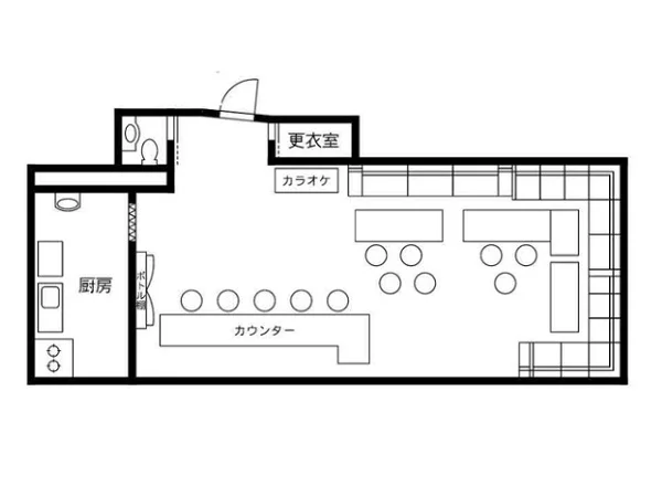 大師前のガールズバー居抜きの平面図
