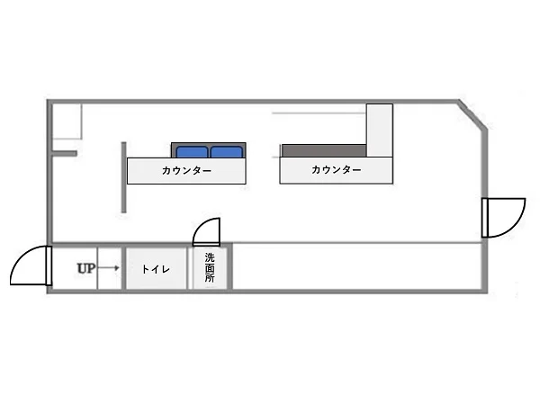 スナック・パブの居抜き物件の平面図