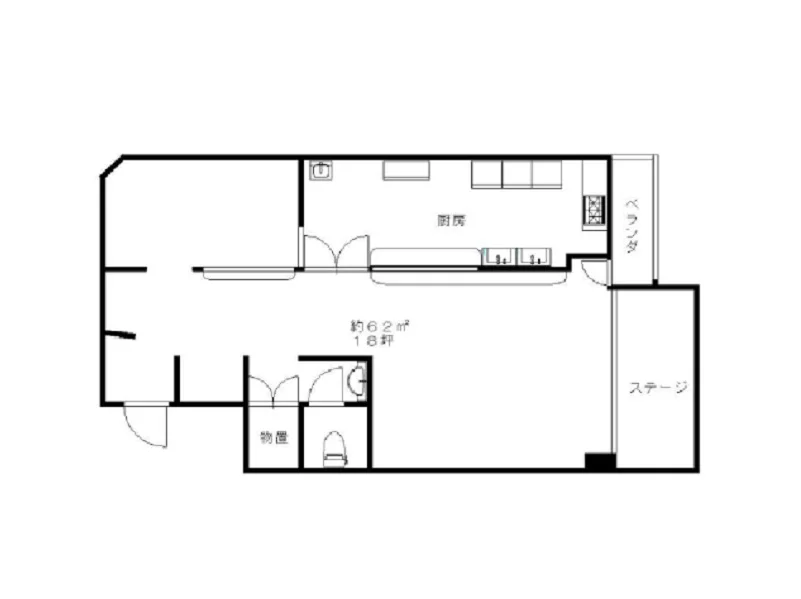 東大和市の居抜き店舗の平面図