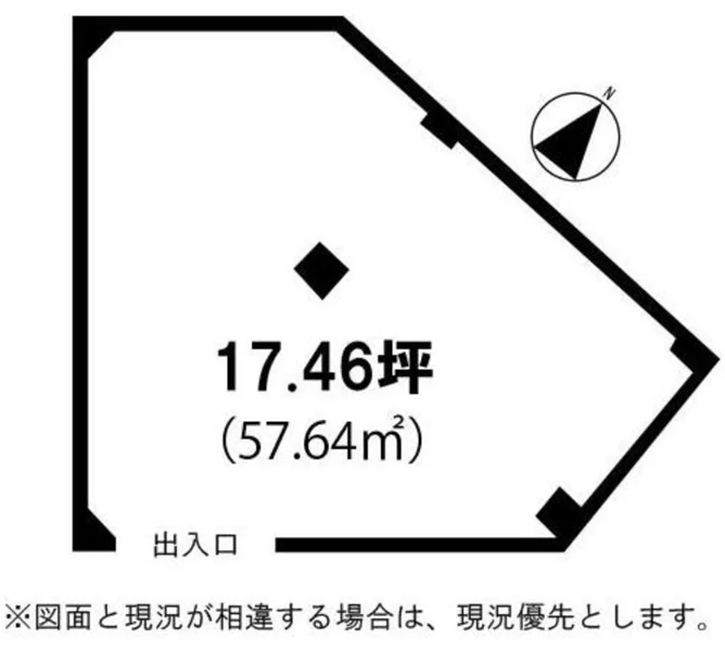 貸店舗(スケルトン)の平面図