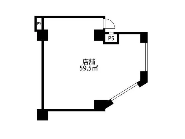 川口のスケルトン店舗物件の平面図