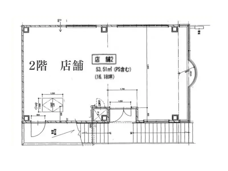 恵比寿の居抜き店舗の平面図