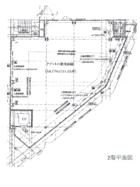 貸店舗(スケルトン)の平面図