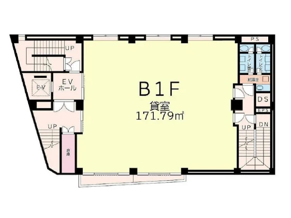 町田のスケルトン店舗物件の平面図