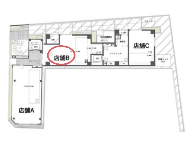 十条のスケルトン物件の平面図