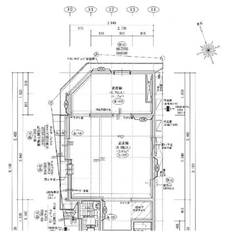 新井宿の居抜き店舗の平面図