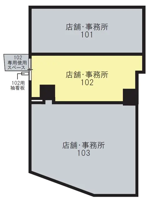 貸店舗(スケルトン)の平面図