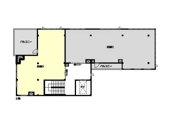 貸店舗(スケルトン)の平面図