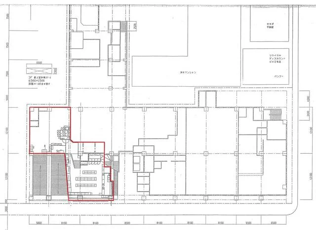 貸店舗(スケルトン)の平面図