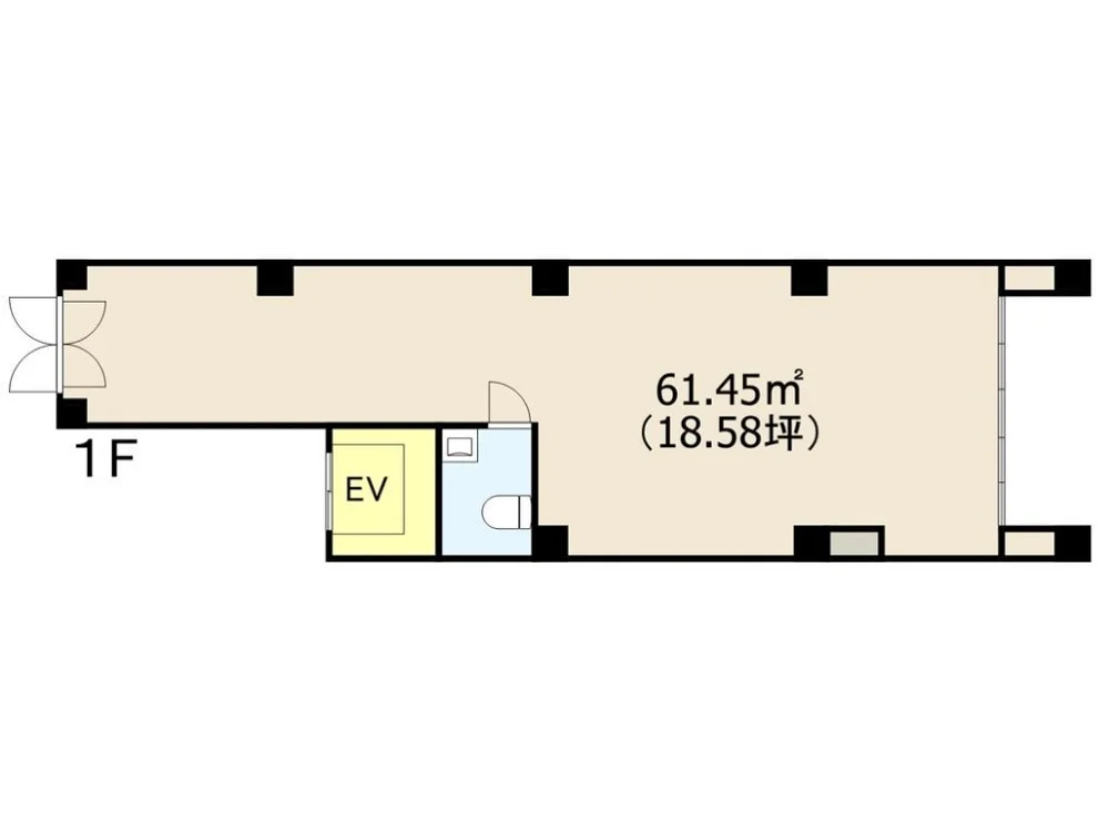 貸店舗(事務所仕様)の平面図
