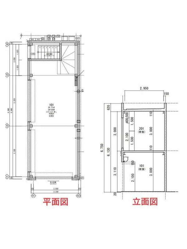月島のスケルトン物件の平面図