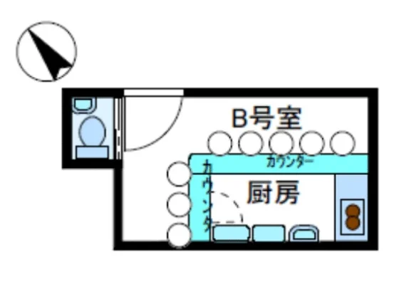 国領の居抜き店舗の平面図
