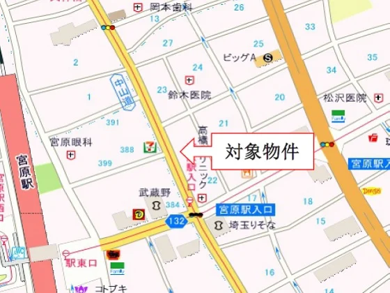 宮原の歯科居抜きの地図