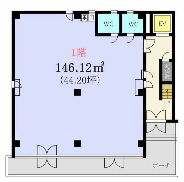 貸店舗(スケルトン)の平面図