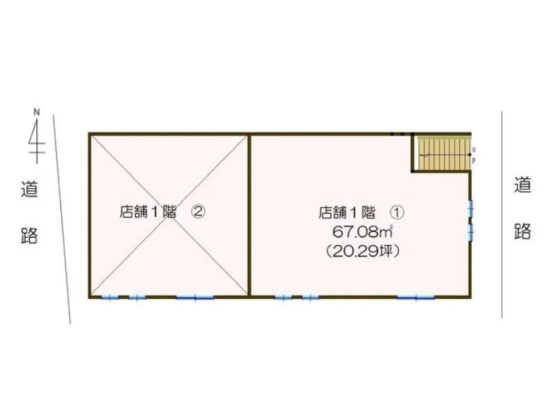 貸店舗(スケルトン)の平面図