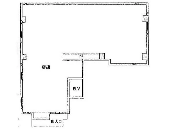 西千葉のスケルトン店舗物件の平面図