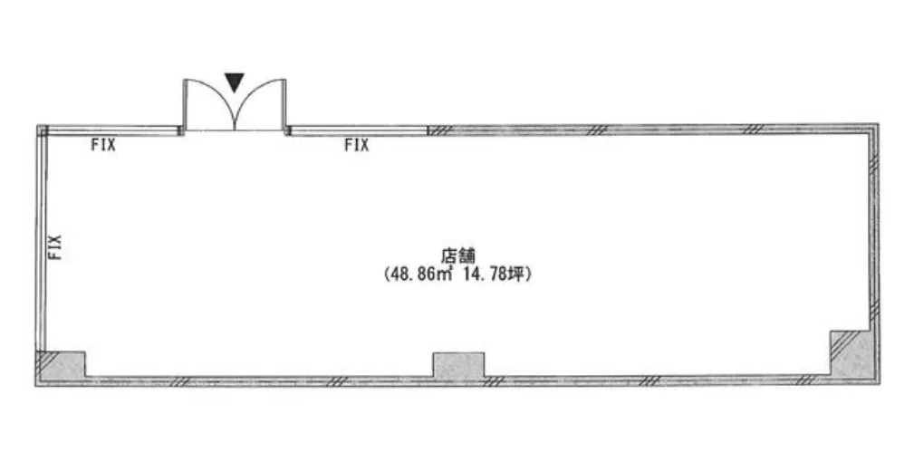 本郷三丁目のスケルトン物件の平面図