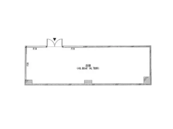 本郷三丁目のスケルトン店舗物件の平面図